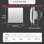 4Inch High Speed Exhaust Fan Toilet Kitchen Bathroom Hanging Wall Wind