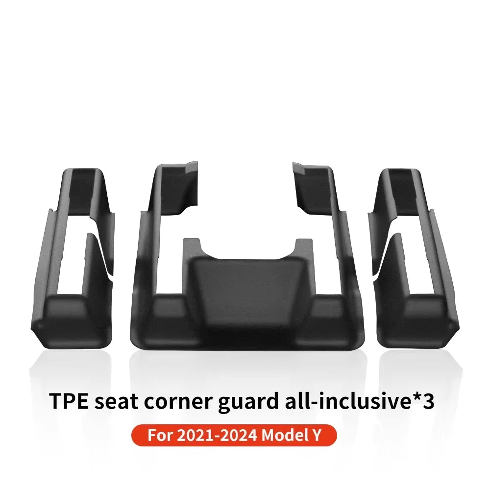 YZ For Tesla Model Y 2021-2025 TPE Under Seat Corner Guard Seat Slide Rails Protector Cover Anti-Kick Decor Flocking Accessories