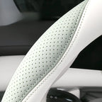 PU Leather and Mesh Car Steering Wheel Cover, Comfortable and Breathable, Keeps Cool in Summer and Warm in Winter
