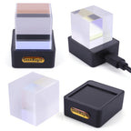 GeekMagic GIFTV Crystal Cube Holographic Mini Electric Digital Clock Desktop Smart Weather Station DIY Animations Photo Display