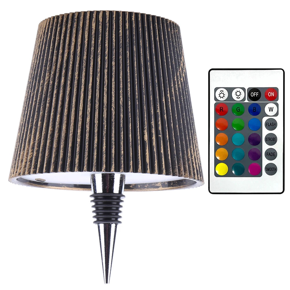 Wireless Bottle Lamp 3 Color + RGB Decorative Night Light Touch-Control Desk LED Lamp for Decorating Living Rooms Parties Bars