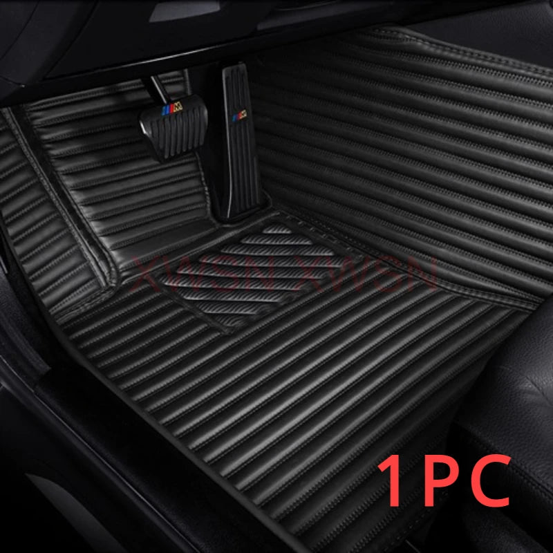Striped Pu Leather Customized 5D Car Floor Mat for Alfa Romeo Giulia 2015-2021 Stelvio 2016-2021 Interior Accessories Carpet