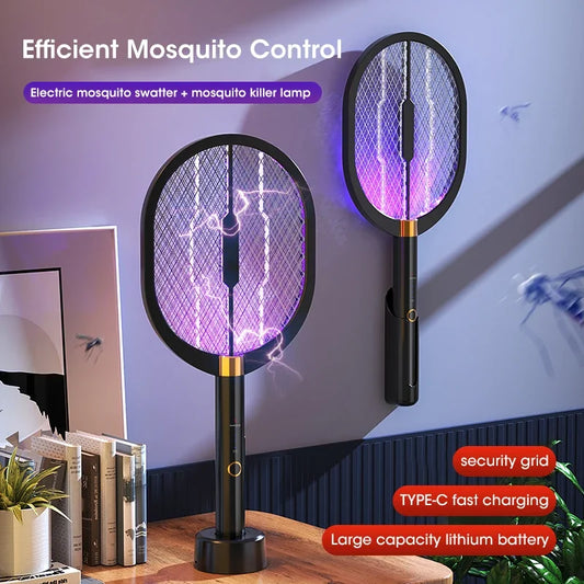 Electric Mosquito Swatter Usb Rechargeable With Purple Light Trap Insect Exterminator Anti-mosquito Device for Household Bedroom