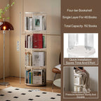 Rotating Bookshelf 360-Degree Home Floor-To-Ceiling Simple Children's Bookcase Living Room Large-Capacity Storage Rack