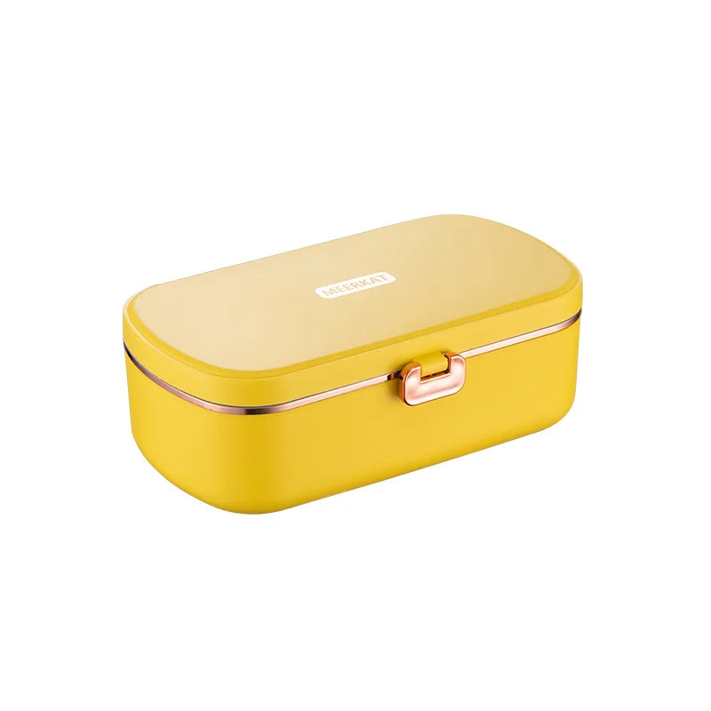 900ml Electric Lunch Box Water Free Heating Bento Box Portable Rice Cooker Thermostatic Heating Food Warmer For Office 220V