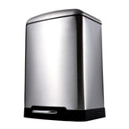 Kitchen Waste Bin 9L, Square Pedal Trash Can with Cover, Stainless Steel Double Bucket Design for Efficient Waste Disposal
