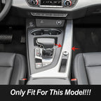 Console Gear Shift Frame Decoration Gearshift Side Sticker Trim For Audi A4 B9 A5 2017-2021 LHD Carbon Pattern Car Accessories