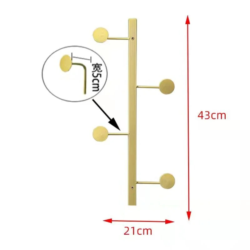 Japanese Style Minimalist Metal 4 Hooks Clothes Hat Rack Wall Hanging Creative Entrance Bedroom Decoration Foyer Hooks Hangers
