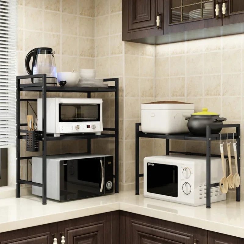 Large Capacity Kitchen Storage Shelves,Multi-Layer Dish Drainer,Microwave Oven Shelf,Space-Efficient Design,Functional Organizer