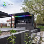 Customized Outdoor Kitchen with Granite Garden Stainless Waterproof Heavy Duty Full Set Kitchen Gas BBQ Grill Cabinet Frame