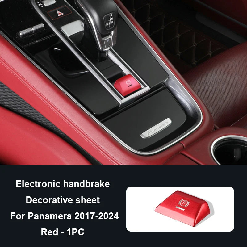 Car Handbrake Parking P Button Sequins Decoration Cover Trim For Porsche Cayenne Panamera 2017-2024 Macan 2014-2021 Accessories