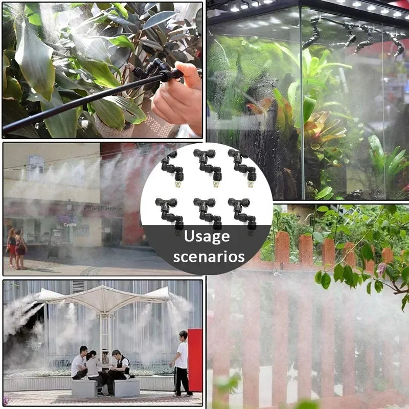 360°Rotating Atomization Fogger Nozzle 1-6Pcs Garden Adjustable Universal Spraying Reptile Rainforest Tank Landscaping Nebulizer