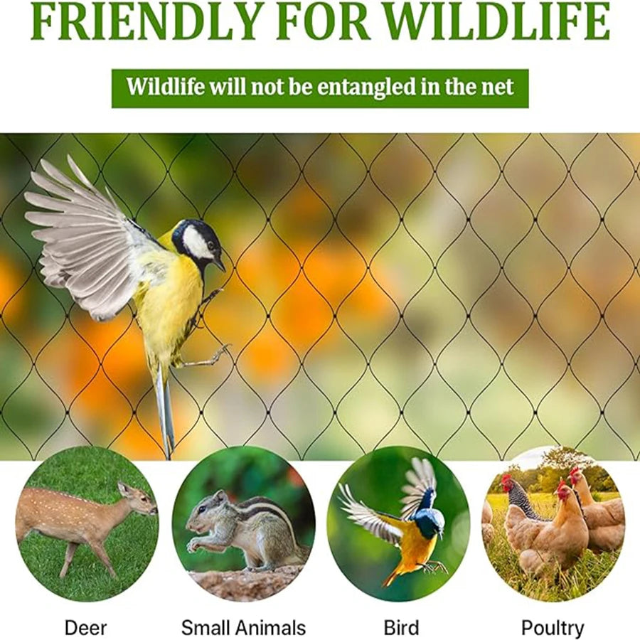 4x5m/ 5x20m Reusable Black Fruit Tree Netting, garden netting for protecting fruit trees, plants and vegetables from birds and a