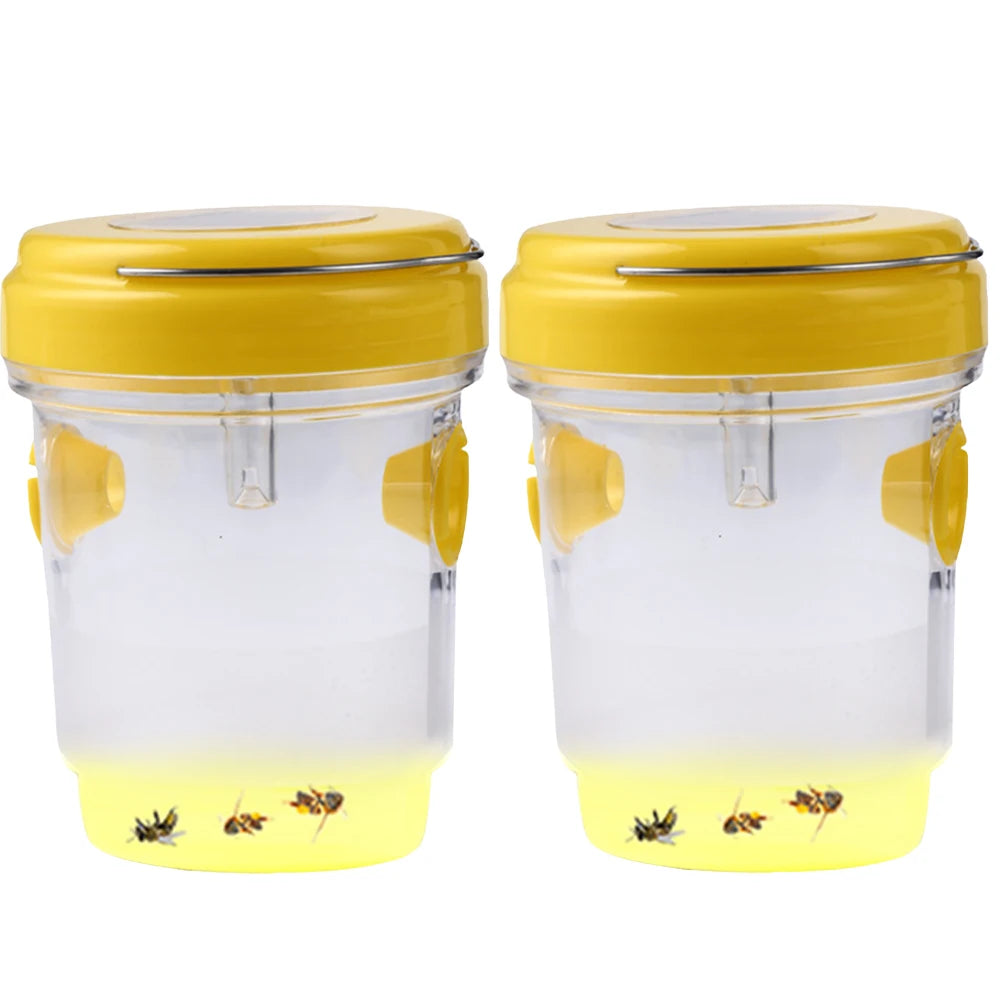 Solar Wasp Trap Waterproof Outdoor Hanging Trap Non-Toxic Bee Hornet Traps Wasp Fly Trap Light Reusable Garden Fruit Fly Catcher