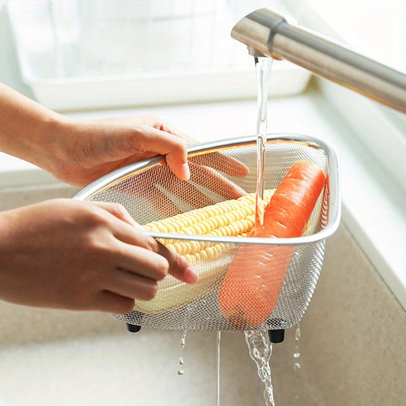 Kitchen Sink Drain Basket Stainless Steel Triangle Food Vegetables Peel Egg Filter Storage Organizer Kitchen Shelf Rack Drainier