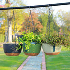 1pcs Nordic Hanging Basket Planter with Chains Thickened Resin Wall-Mounted Flower Pot for Balcony Home Decor