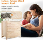 3 Drawer Dresser with Spacious Storage Natural Solid Wood Dresser, Farmhouse Dresser for Bedroom bedroom furniture