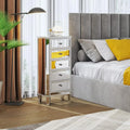 Mirrored Dresser 5 Drawers Modern Chest, Mirrored Chest of Drawers, Glass Dresser for Bedroom, Dressing Room, Living Room,Silver