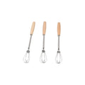 Kitchen Tools Multifunction Stainless Steel Egg Beater Useful Portable Mini Egg Whisk Wooden Handle Manual Egg Beater Baking