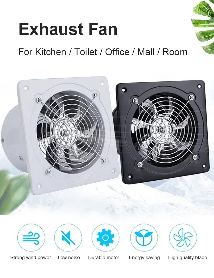 220V 4/6 Inch High Speed Exhaust Fan Household Air Ventilator Kitchen
