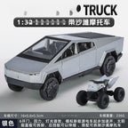 1:32 Cybertruck Pickup Alloy Car Model Diecasts Off-road Vehicles Truck Car Model Sound Light Kids Toys Gift