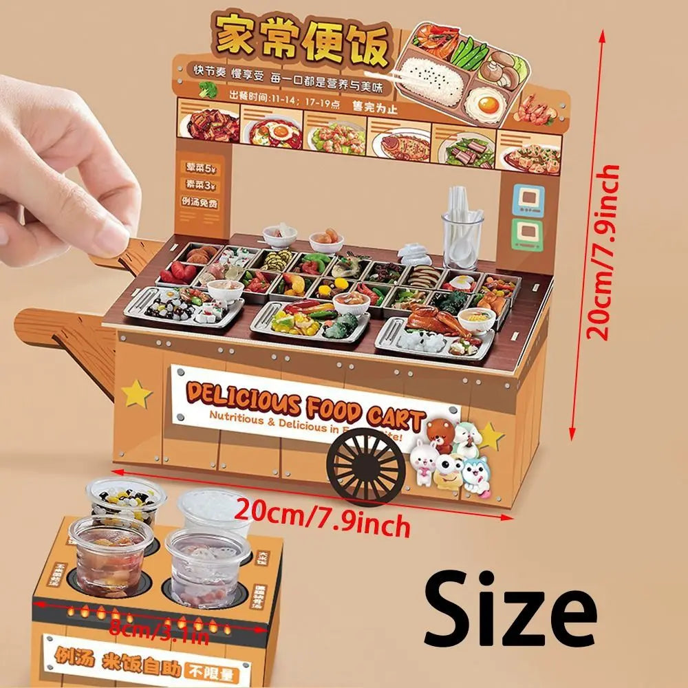 3D Pretend Play Kitchen Toys DIY Role Play Mini Fast Food Model Toy Funny Reusable Simulation Food Toys Doll House Kitchen