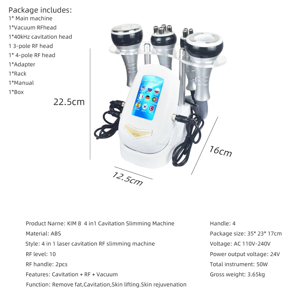 New 4 In 1 40k Cavitation Ultrasonic Body Care Tool