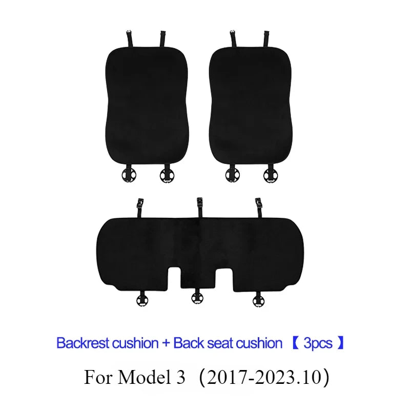 Seat Cover Cushion for Tesla Model 3 Y Flannel White Seat Protection Mat Anti-dirty Non-slip Cushion Car Interior Accessories