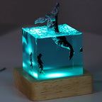 Whale Diver Ocean Decoration with Light Decorative Marine Whale Decor Beluga Killer Whale Megalodon Home Room Decor