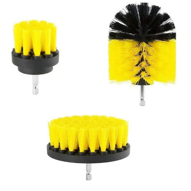 Electric Drill-Brush Head Kit  Attachment Power Scrubber Brush For Carpet Bathroom Kitchen Bathroom Car Cleaning Tool Wash Set