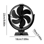 Stove Fan 6-Blade Heat Powered Fireplace Fan With Cover Thermodynamic Fan For Autumn Winter Indoor Wood Burners Fireplaces Warm