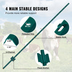 VEVOR Fence Post T-Post Heavy Duty Metal Fence Posts Sturdy Steel Fence Stakes for Garden Yard Lawn Farms & Outdoor Wire Fencing