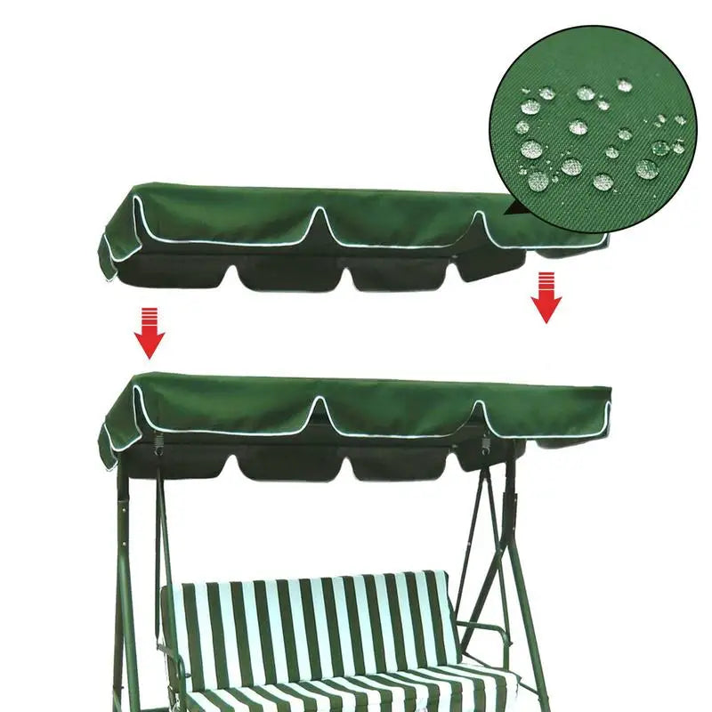 Porch Swing Awning Replacement UV-resistant Waterproof Swing Canopy Garden Outdoor Hammock Swing Awning Replacement
