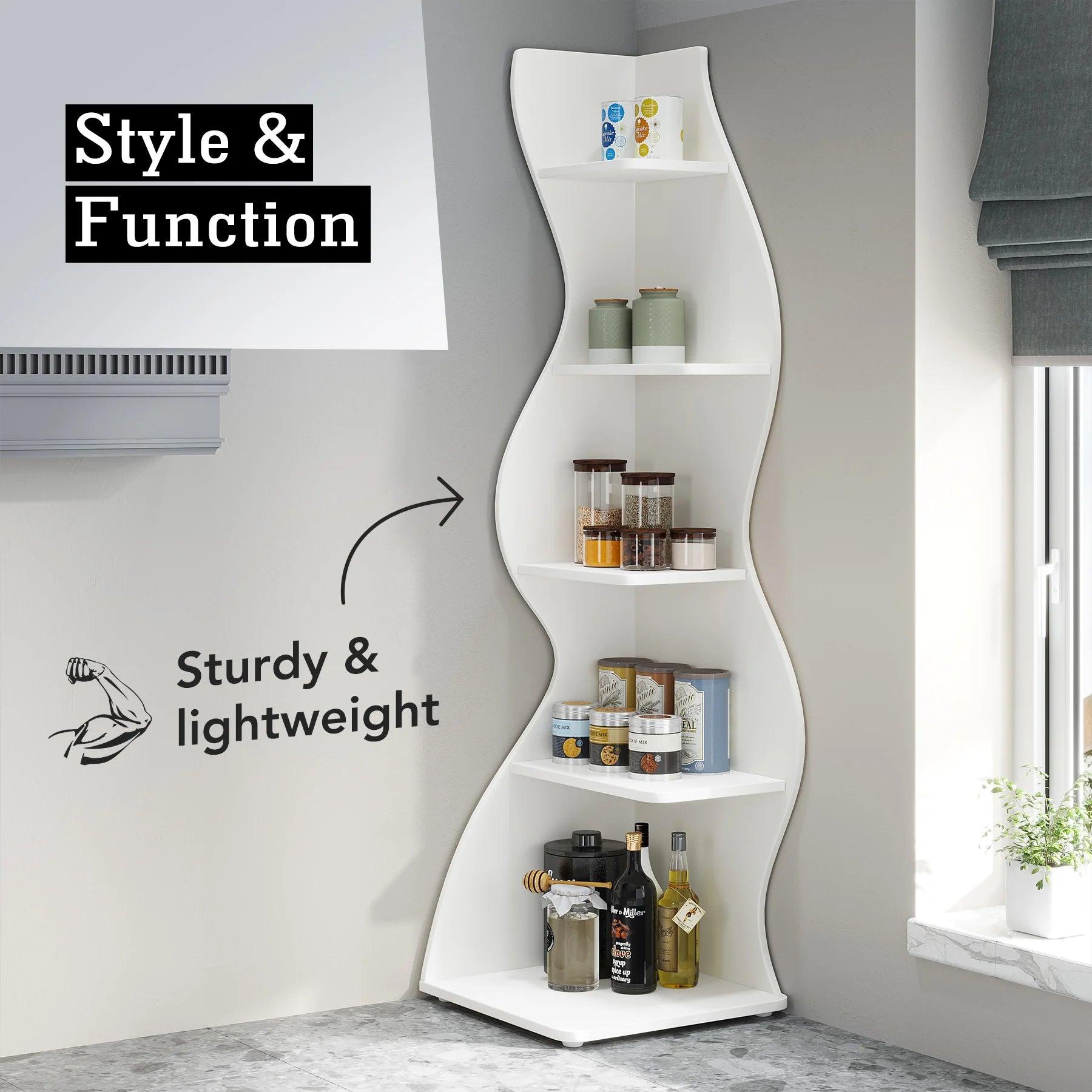 Stylish Corner Bookcase