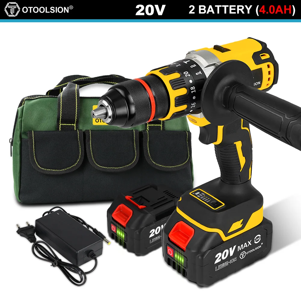 Brushless Electric Drill Cordless Screwdriver 13MM Chuck Impact Drill Wireless With Li-ion Battery Power Tool for Ice Fishing