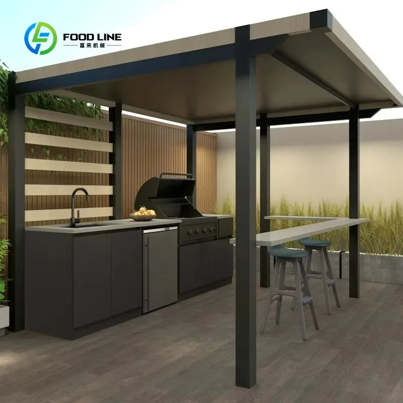 Customized Outdoor Kitchen Cabinets Weatherproof Modular - Interlocking Units with Drawer Dividers, Wine Rack & Tool Storage