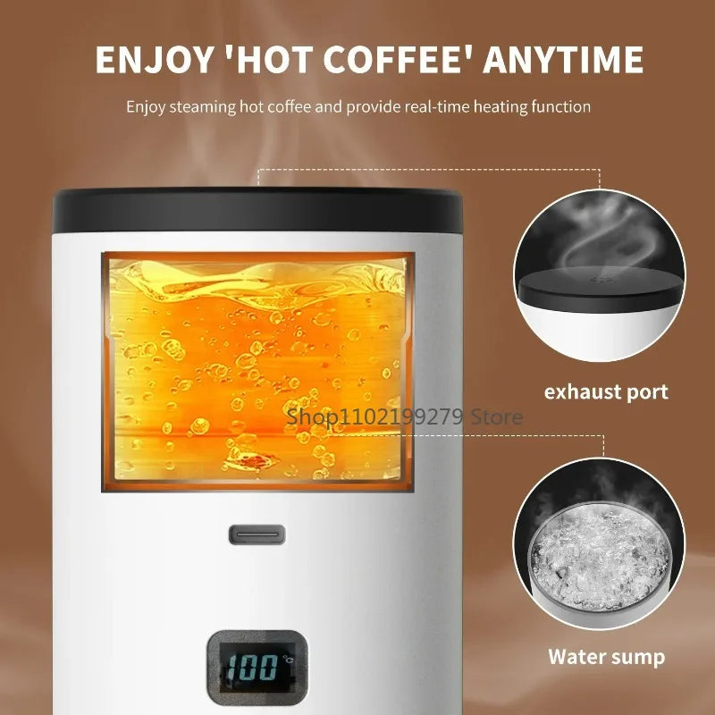 Portable Electric Coffee Maker 3-in-1 Capsule Coffee Grinder Travel Coffee Maker with Cordless Heating for Car and Home Camping