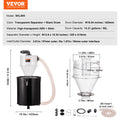 SucceBuy Cyclone Dust Separator with Metal Tank 4" Retrofit Cyclone Separator ABS Dust Deputy With 2" Hole O.D. Connector & Hose
