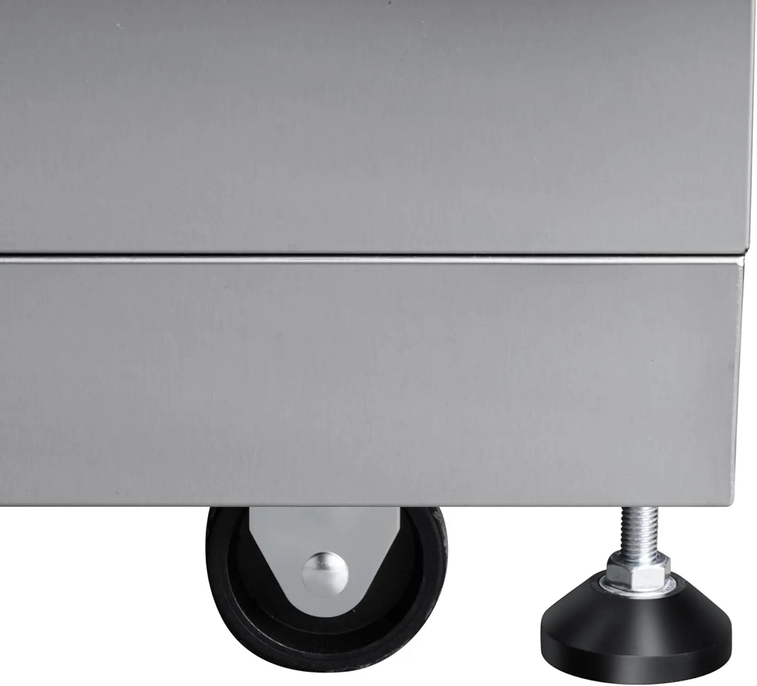 New Outdoor Kitchen Cabinet Stainless Steel Single Door Double Drawer Storage Cabinet with Wheels Camping Garden Party