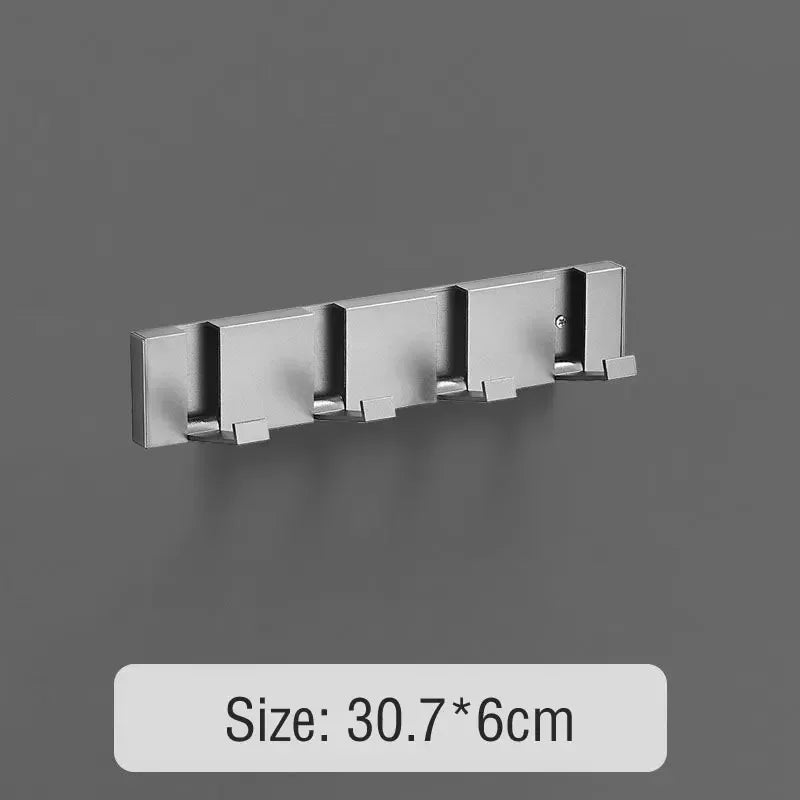 Foldable Coat Rack Wall Hanger Shelves Steel Shelf Behind Door Hooks Clothes Organizer Towel Rack Key Storage Bathroom Furniture