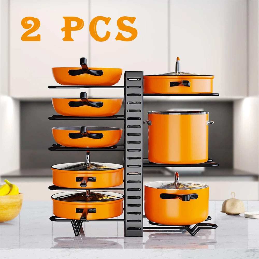 Kitchen Pot & Pan Organizer Rack (2-Pack)