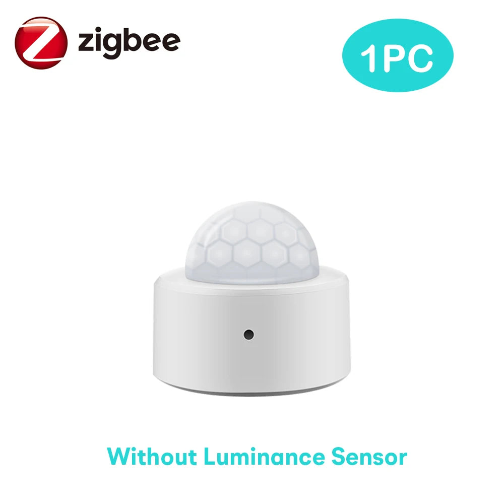 Tuya Zigbee 3.0 Mini PIR Motion Movement Human Body Detector with Brightness Luminance Sensor Lux Meter Home Security Alarm