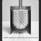 Wall-mounted Toilet Brush Punch-free Space Aluminum Toilet Brush No Dead Angle Toilet Brush Bathroom Cleaning Tool