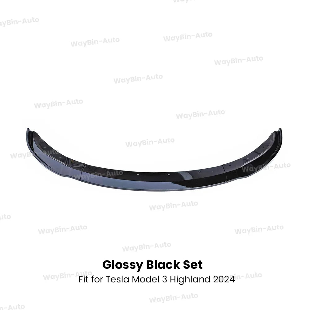 For Tesla Model 3 Highland 2024 Front Lip DC Body Kit Gloss Black Carbon Sport Front Guard Trim Spoiler ABS Auto Accessories Car