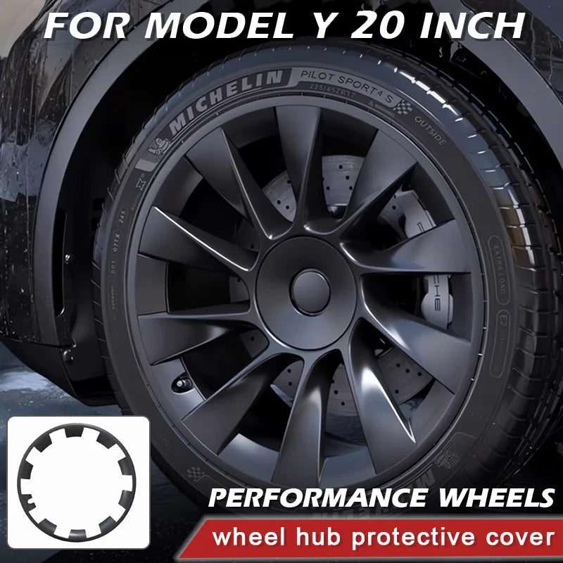 YIKUN For Tesla Model Y 20 Inch Rim Wheel Hub Protection Patch Protectors ABS Wheel Guard Covers Hubcap Accessories 2018-2024