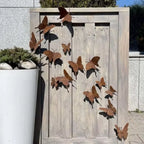 15Pcs Creative Rusty Metal Butterfly Unique Yard Decoration Home Wall Art Outdoor Garden Fence Decor Natural Rust