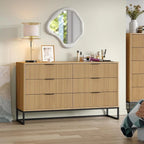 6 Drawer Double Dresser 54''W Modern Dresser Wood Storage Dressers & Chests of Drawers for Closet, Bedroom Living Room, Hallway