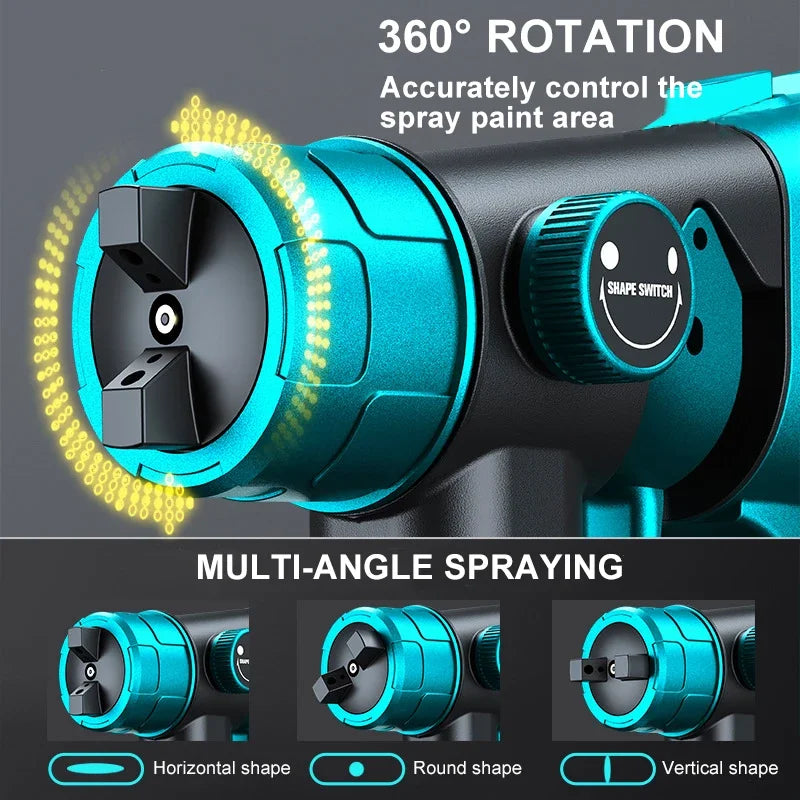 1500W Electric Cordless Spray Gun HVLP Paint Sprayer For Makita 18V Battery Furniture Coating Airbrush For Dewalt 20V Battery