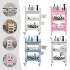 3-Tier Salon Storage Cart Movable Beauty Organizer 176 Lbs Load Utility Cart with Universal Wheels