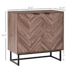 Walnut Double Door Storage Cabinet